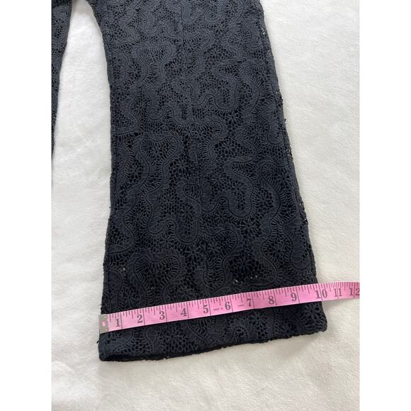 A.L.C. Elie Lace Wide Leg Trouser Pants Womens 2 / XS Eyelet Lace Black Capsule - Picture 12 of 13
